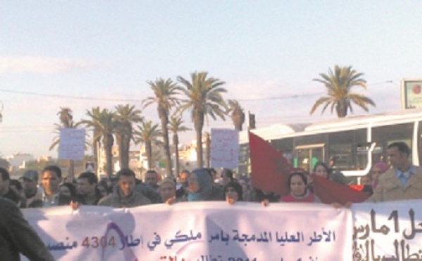 Sit-in des diplômés chômeurs à Rabat : 127 cadres supérieurs attendent leurs affectations