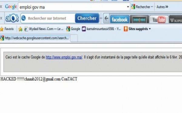 Le site du ministère de l’Emploi piraté