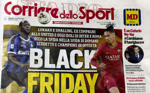 Racisme Lukaku et Smalling fustigent la une d'un journal  en Italie