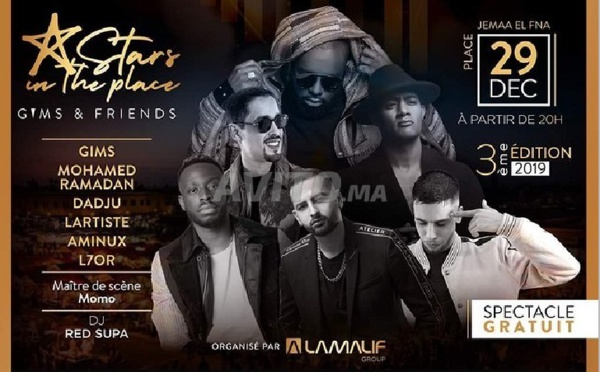 Maître Gims et ses amis font vibrer la Place Jemaa El Fna