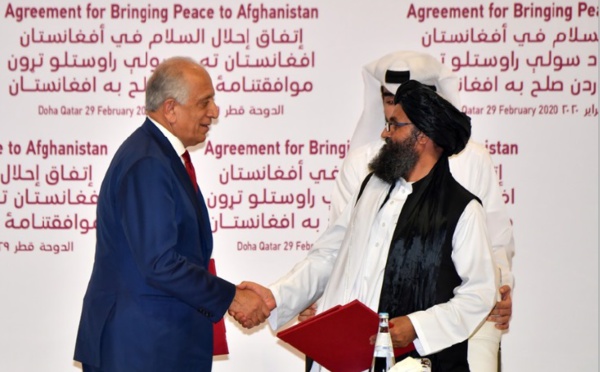 Khalilzad-Baradar, les négociateurs de l'accord américano-talibans