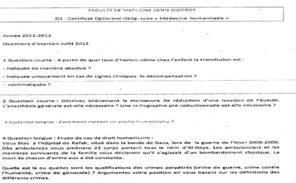Pour un sujet d’examen sur la Palestine qui fâche : Les blouses blanches françaises en émoi