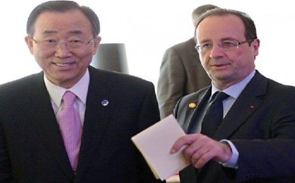 En marge du Forum de Strasbourg : Ban Ki-moon rencontre Hollande pour parler de la Syrie et du Mali