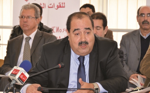 Driss Lachgar lors d’une conférence de presse au siège du parti à Rabat : «L’USFP a besoin d’une direction combative et indépendante dans ses prises de position»