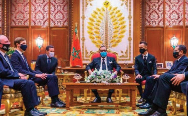 ​S.M le Roi reçoit le conseiller principal du président Trump et la délégation israélienne qui l'accompagne