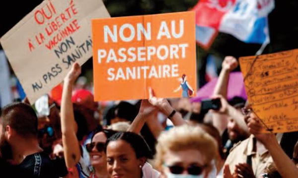 Dixième mobilisation des “ réfractaires ” à la vaccination et anti-pass en France