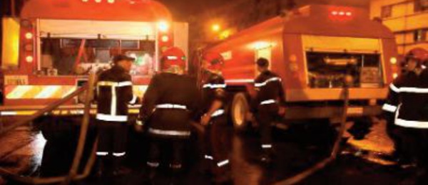 Maîtrise d' un incendie au marché de Koréa