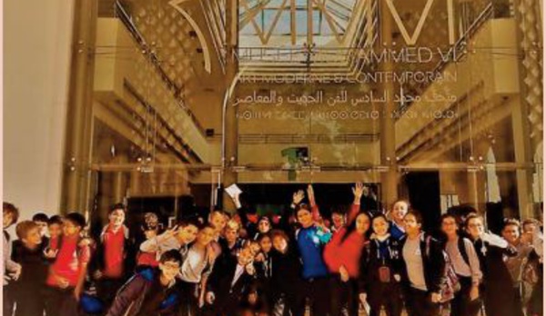 Des élèves en visite pédagogique au Musée Mohammed VI d'art moderne et contemporain