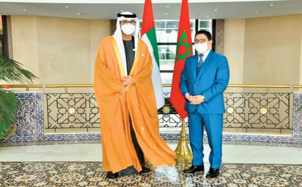 Nasser Bourita reçoit le ministre émirati de l'Industrie et de la Technologie avancée