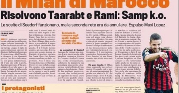 Taarabt encensé par la presse italienne