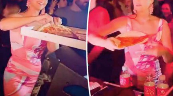 La pizza de Katy Perry jetée en l’ air qui déchaîne les fans !
