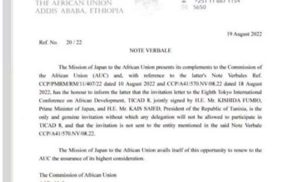 Le Japon dénonce et refuse la participation de l'entité séparatiste du “polisario” à la TICAD 8