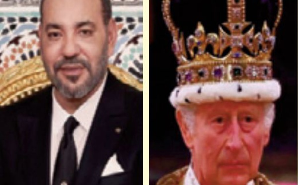 S.M le Roi Mohammed VI félicite S.M Charles III et S.M Camilla à l'occasion de leur couronnement Souverain du Royaume-Uni et Reine