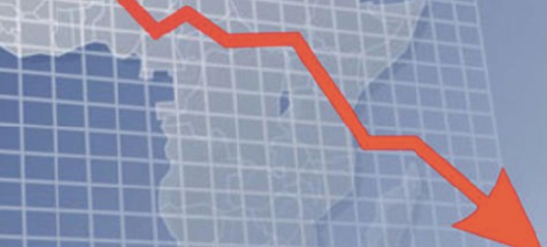 Baisse de la croissance de l'économie nationale