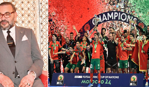 SM le Roi félicite l’équipe nationale de futsal sacrée championne de la CAN 2024