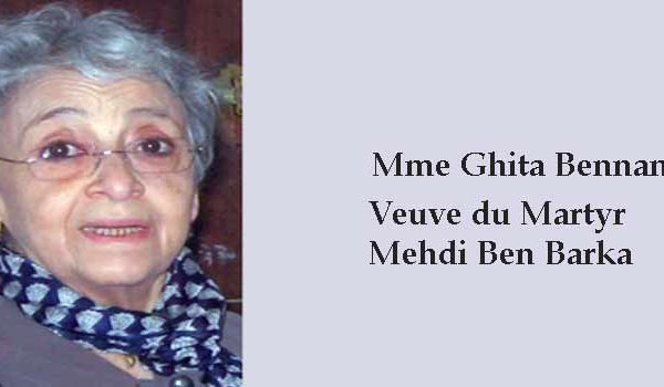 Décès de Mme Ghita Bennani, veuve du martyr Mehdi Ben Barka
