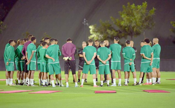 Séance d’entraînement du Onze national au Complexe Mohammed VI de football
