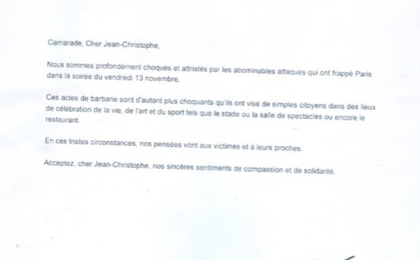 Les condoléances de l’USFP au PS