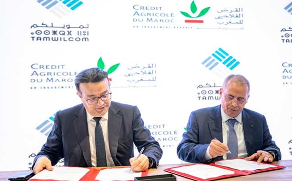 Le Crédit Agricole du Maroc et Tamwilcom signent un accord en vue de soutenir l'innovation financière et agricole