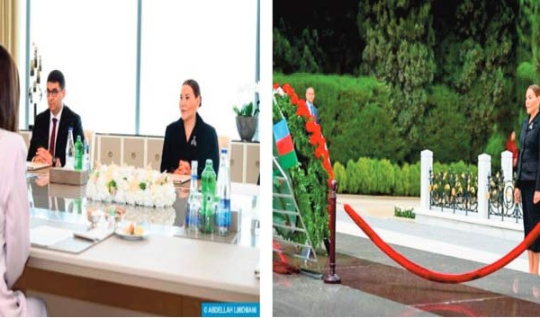SAR la Princesse Lalla Hasnaa rencontre la Première Dame de la République d’Azerbaïdjan et visite à Bakou l’Allée d’Honneur et l’Allée des martyrs