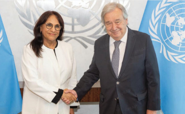 Le rôle des institutions nationales des droits de l'Homme au centre d'un entretien d’Amina Bouayach avec le SG de l’ONU