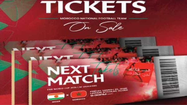 Qualifications africaines du Mondial-2026 : Lancement de la vente des billets du match Maroc-Niger