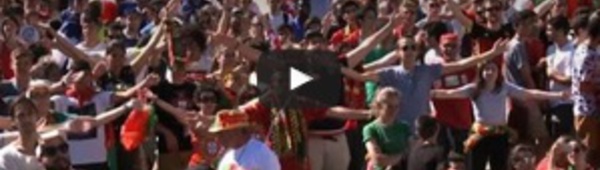 A Lisbonne, "clapping" des fans avant la finale de l'Euro-2016