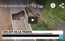 Impressionnant ! Un pan de l'autoroute A75 s'effondre suite aux intempéries en France