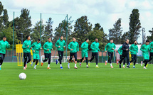 Le Onze national à pied d’oeuvre avant son match des quarts